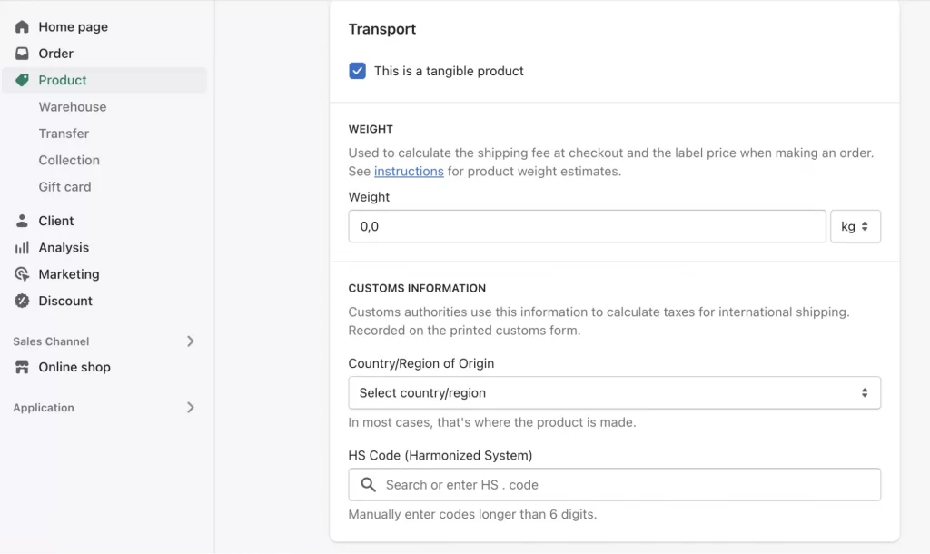 Add All Product Weight