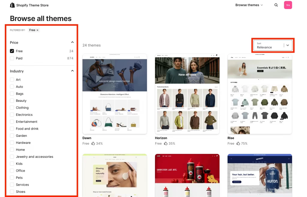 3 shopify theme store