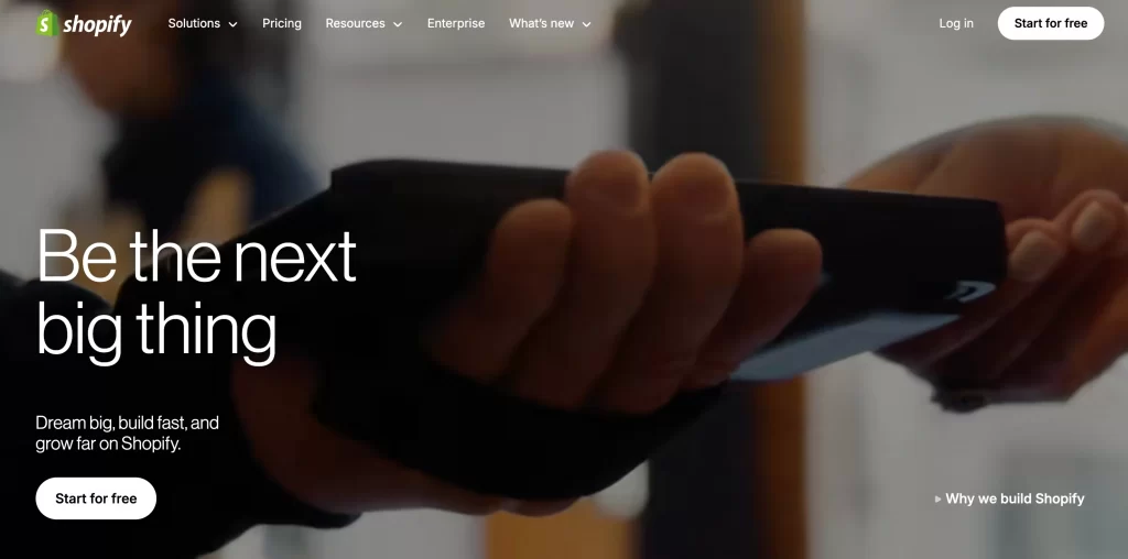 shopify homepage