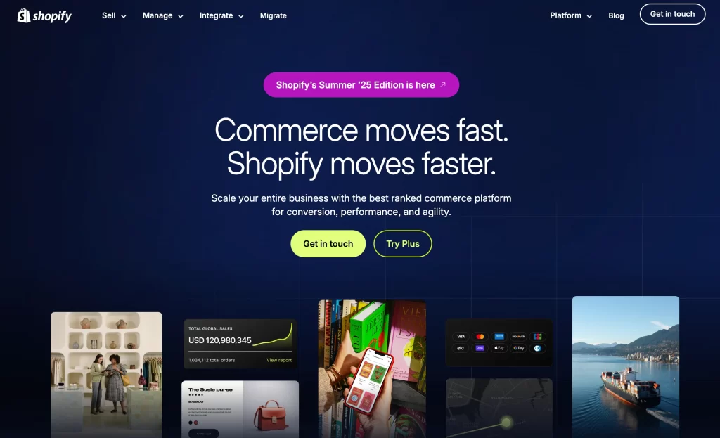 1 shopify plus homepage Magento Enterprise