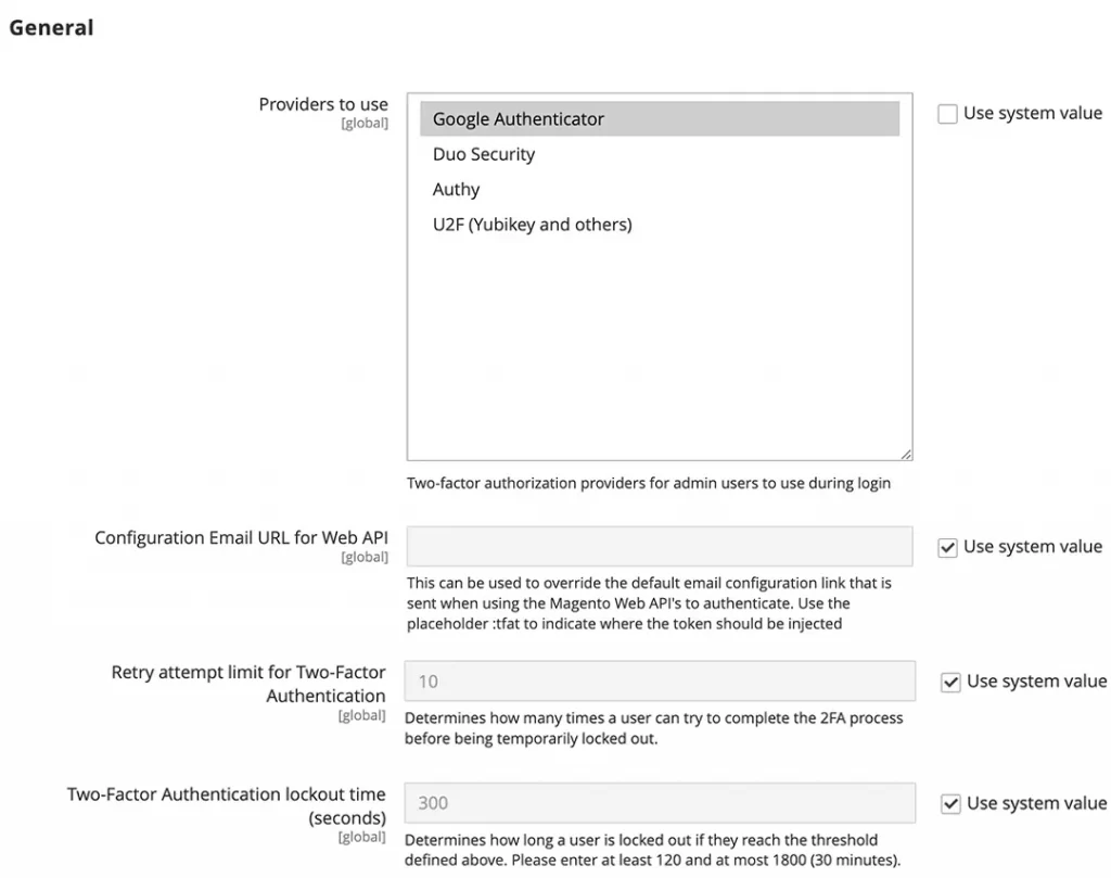 10 magento enterprise security option