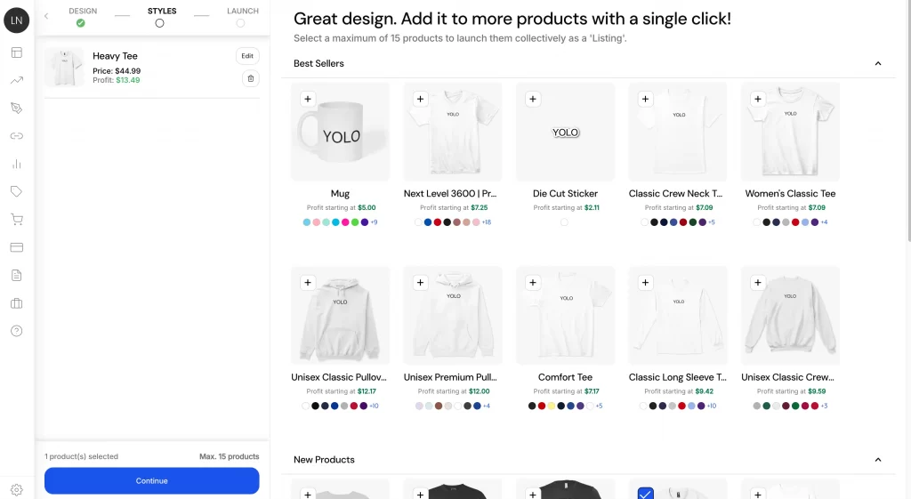 4 product catalog teespring vs shopify comparison