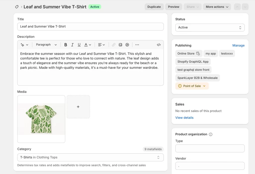 5 product options in shopify