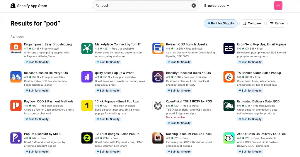 9 shopfy pod apps