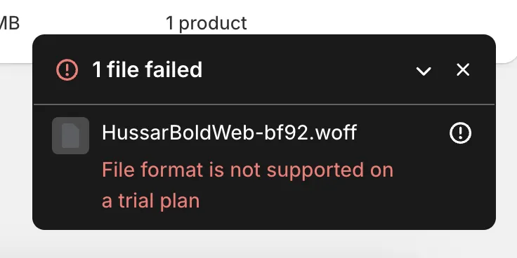 trial plan not support