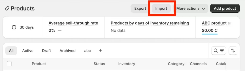 19 shopify csv import