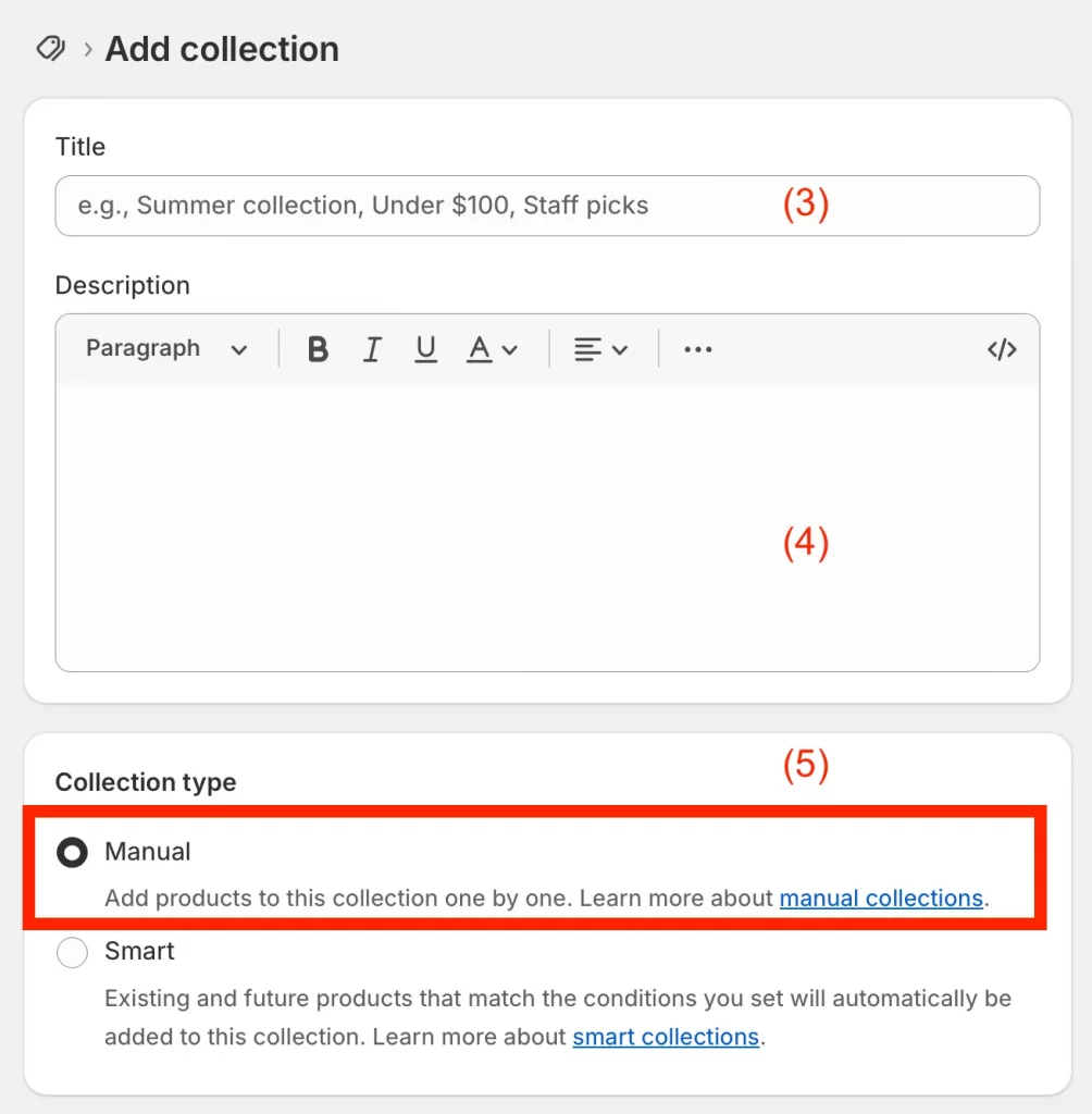 2 Fill in Collection Info