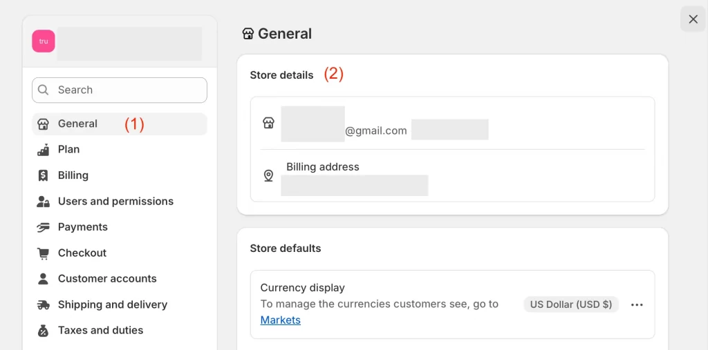 2 general settings for how to change shopify store name