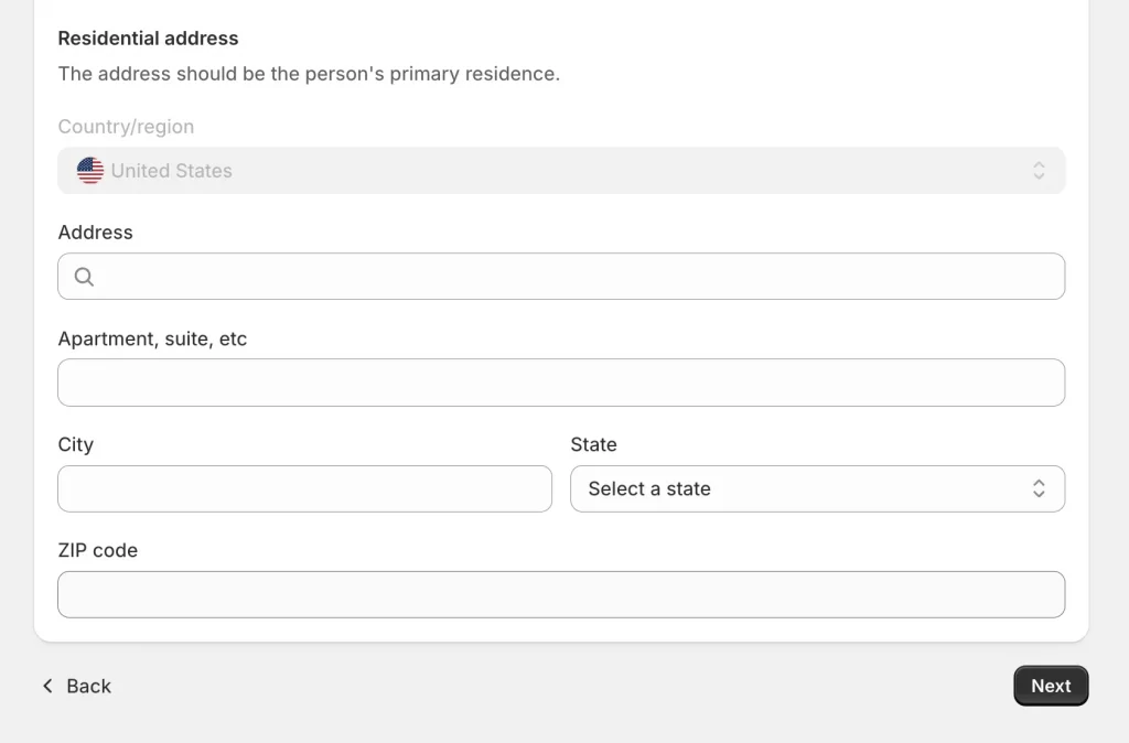 8 residential address