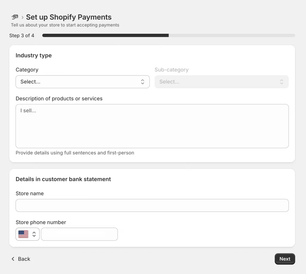 9 tell shopify about bussiness type