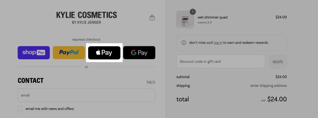 apple pay at checkout