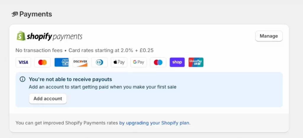 manage shopify payments