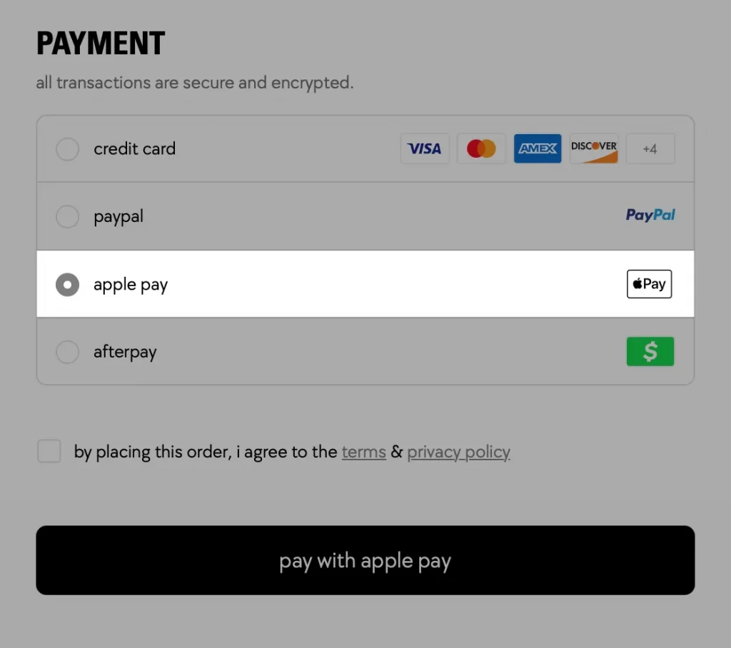 pay with apple pay at checkout