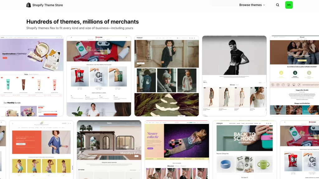 shopify theme store