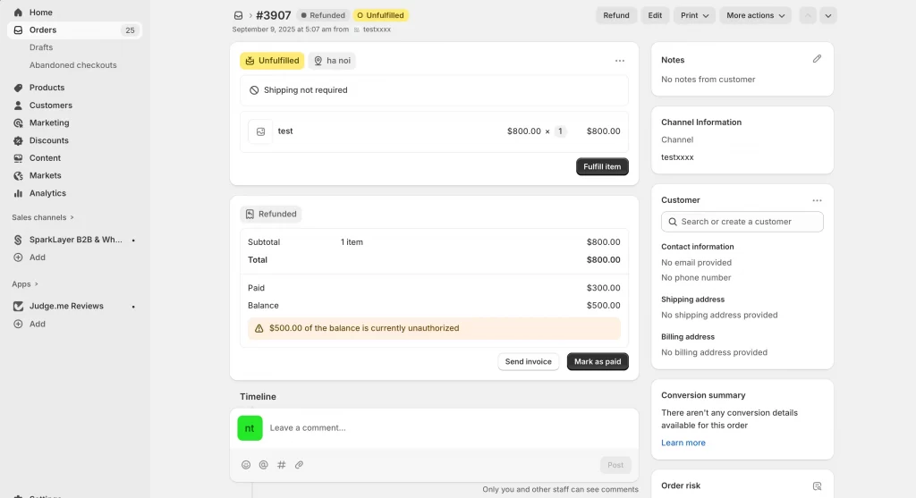 2 shopify order details