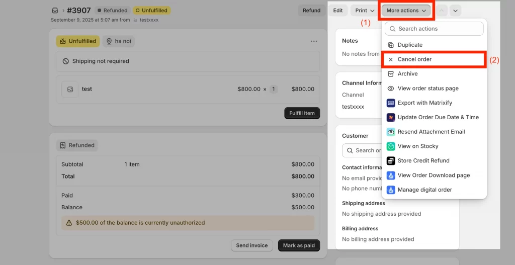 3 choose cancel order