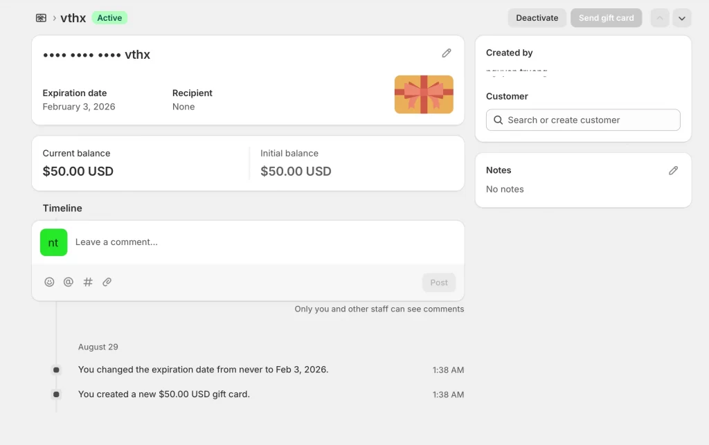 4 shopify gift card check balance details