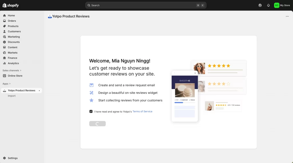 step 1 install app yotpo reviews to shopify
