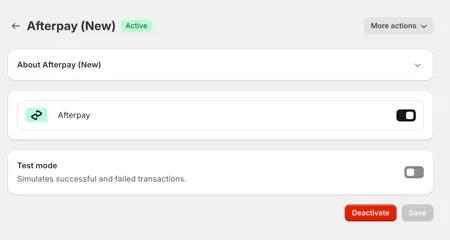 Afterpay at Shopify checkout