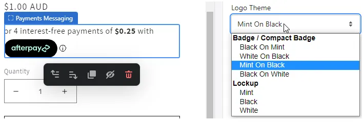 Afterpay logo color theme