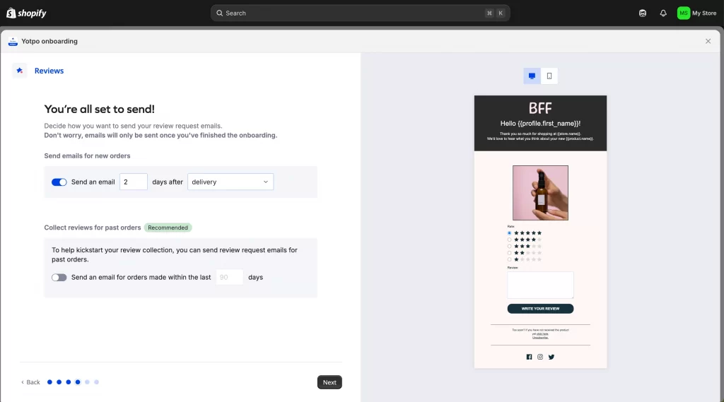 2 step 2 3 schedule review requests
