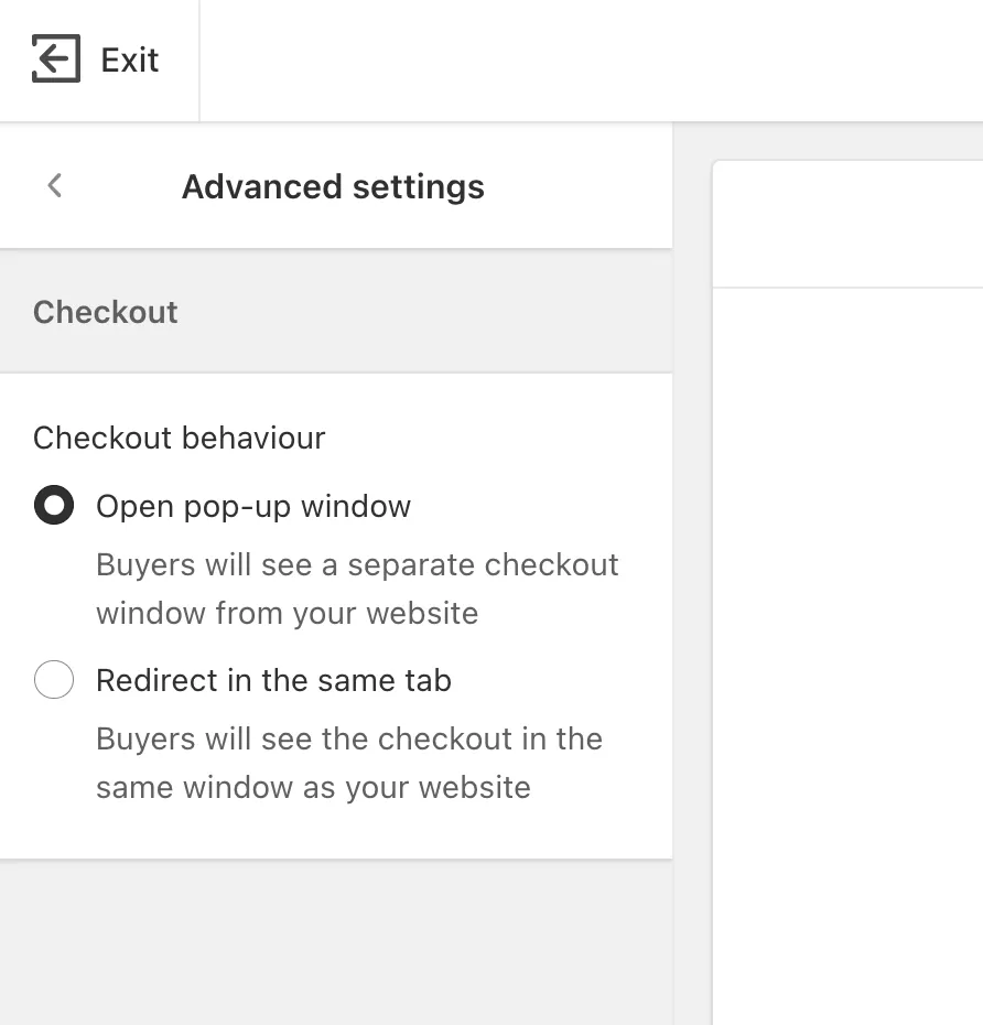 4 0 collection buy button advanced settings
