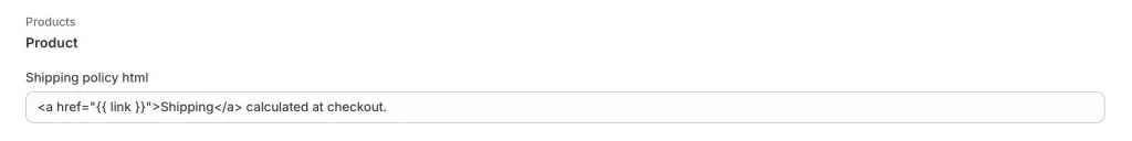 shipping policy html