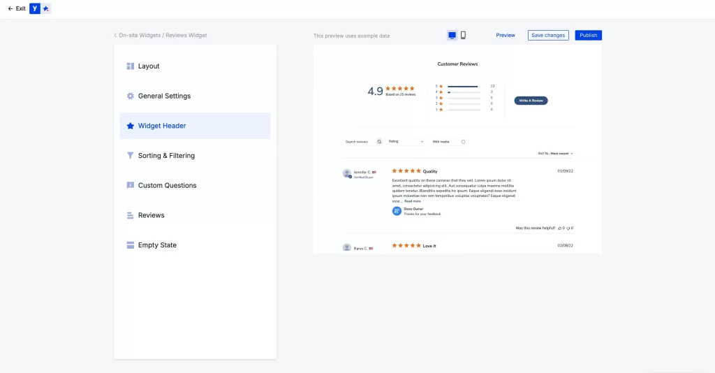 4 step 4 customiza review widget