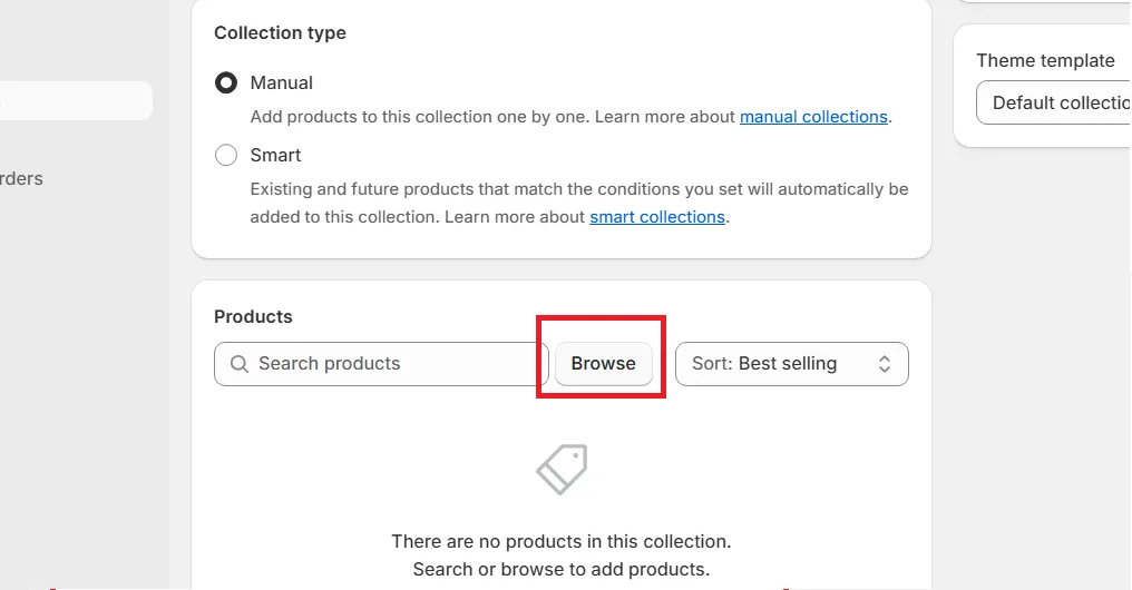 click the browse icon to select products