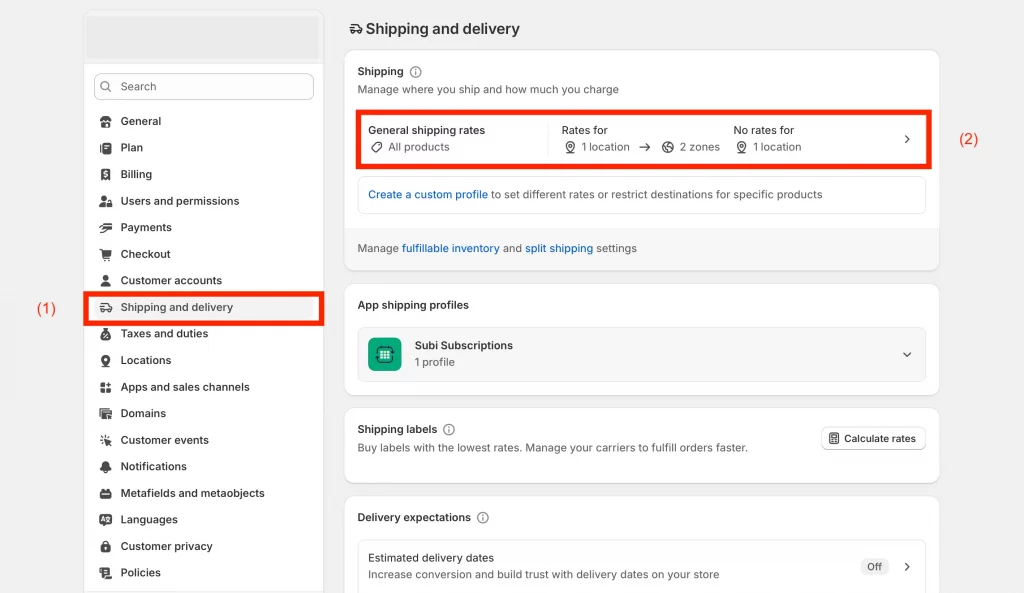 Shipping and delivery