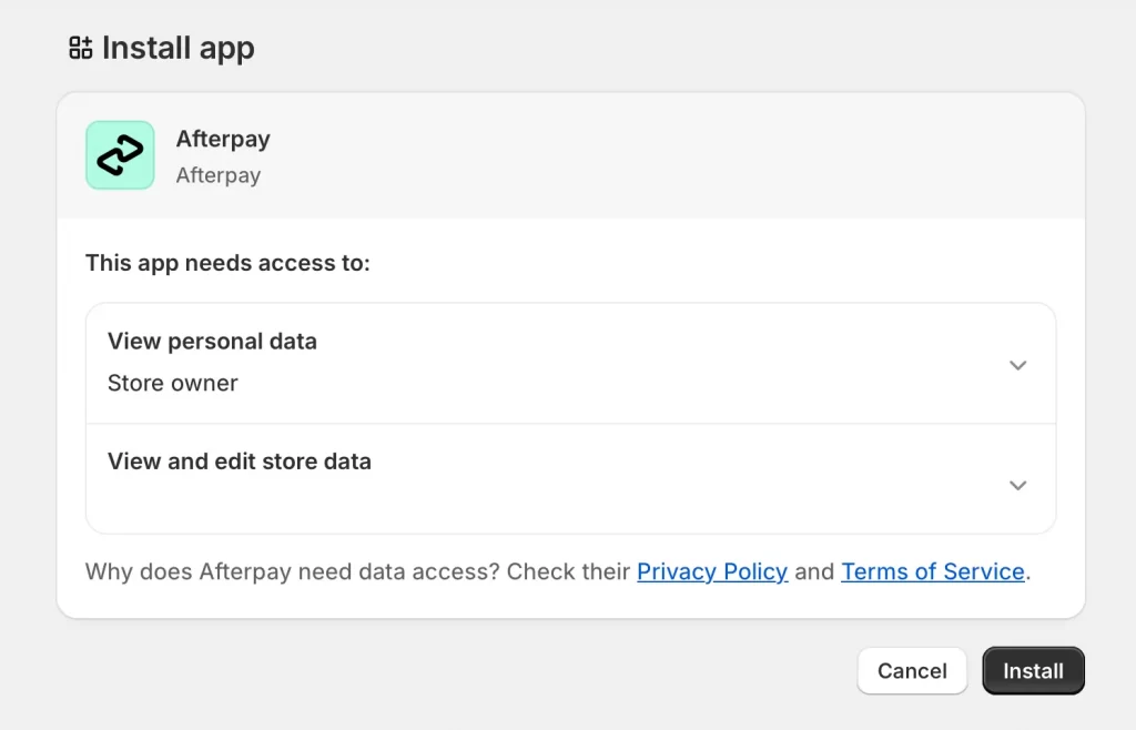 Install Afterpay (New)