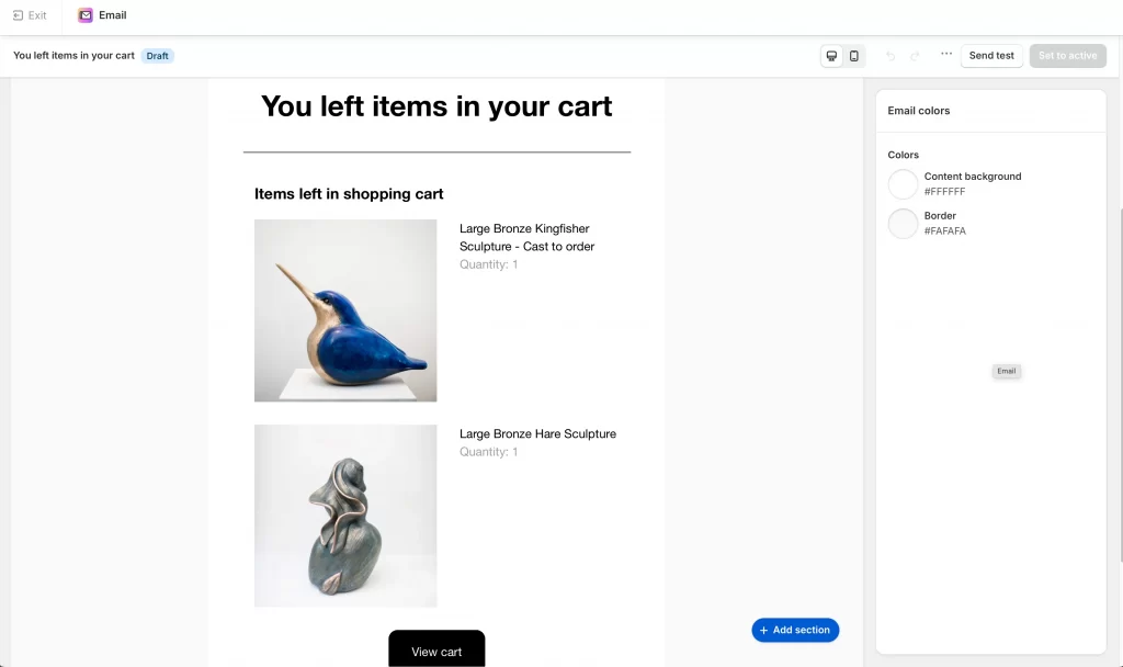 Step 5: Edit email content and branding (logo, colors, layout)