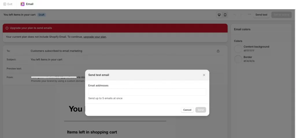 Send test email