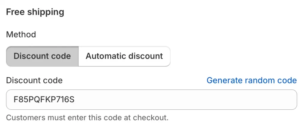 disccount code example
