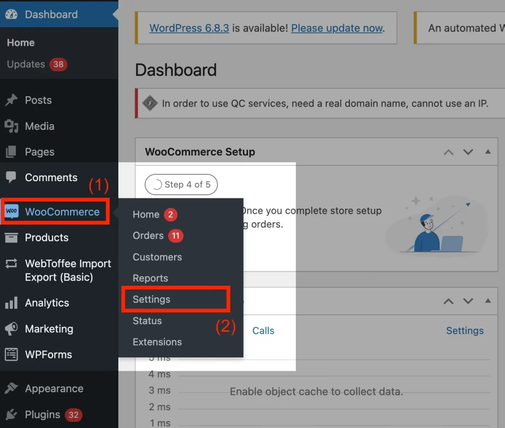 1 woocommerce setting