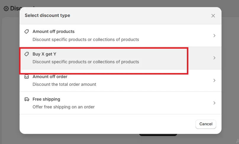 choose discount type