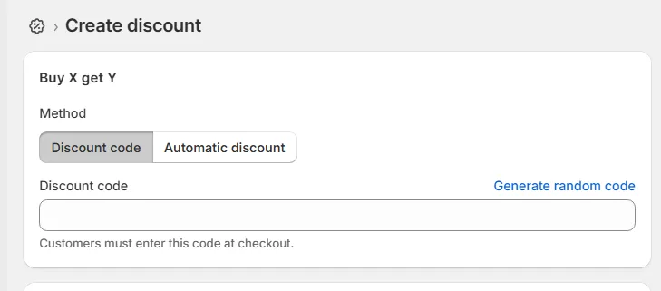 select discount method
