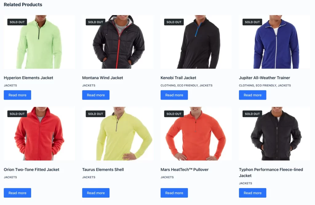 related product layout