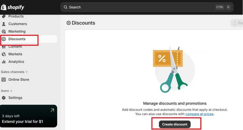 choose create discount