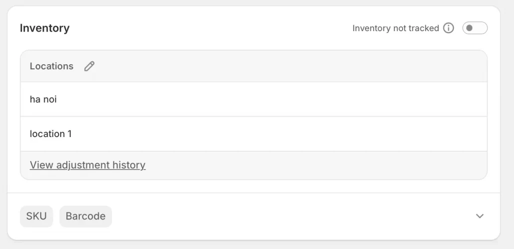 toggle track inventory
