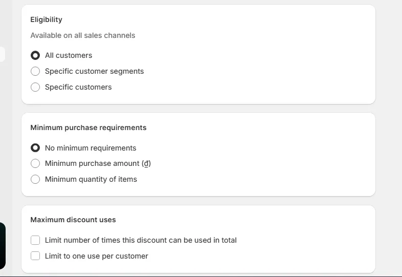 check discount settings