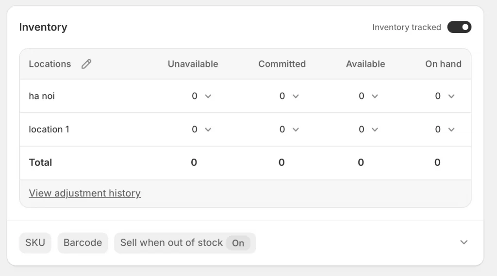 how to track inventory on shopify