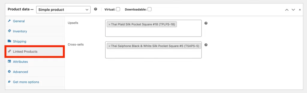 linked product for woocommerce upsells and cross sells