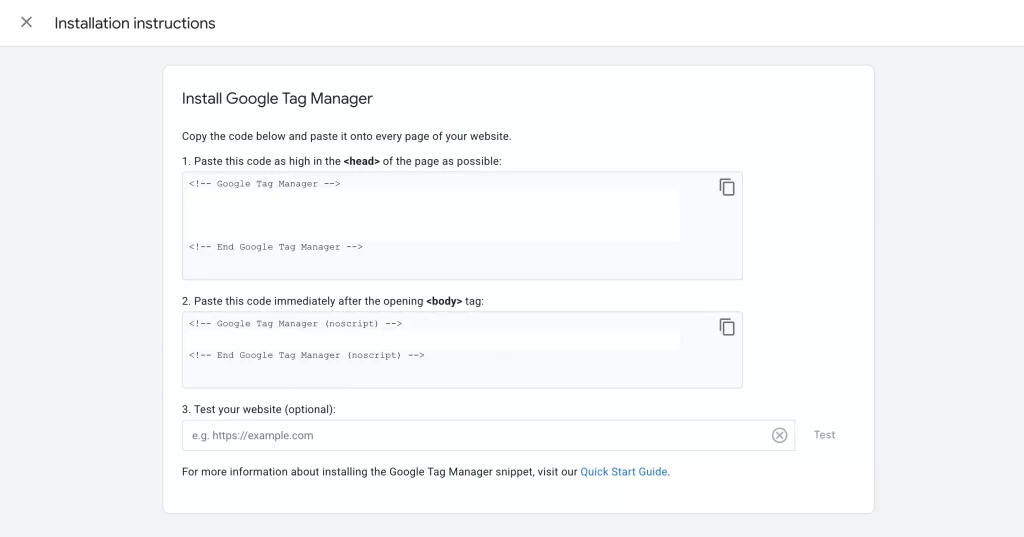 google tag manager script