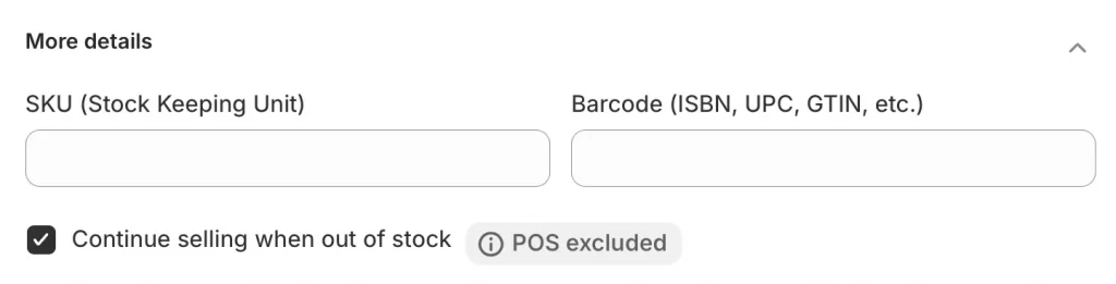 turn on out of stock