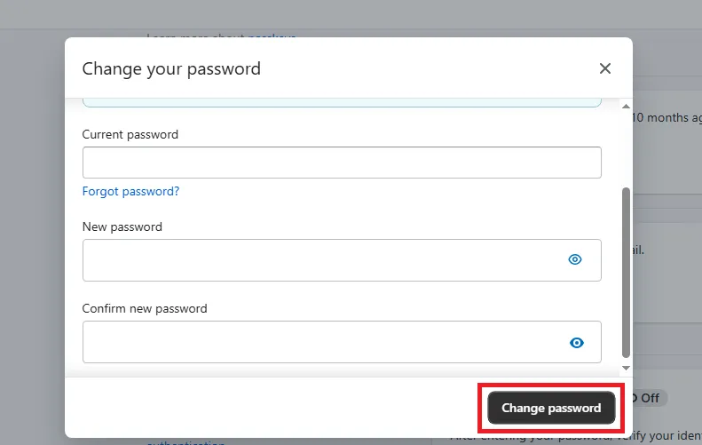 shopify save password