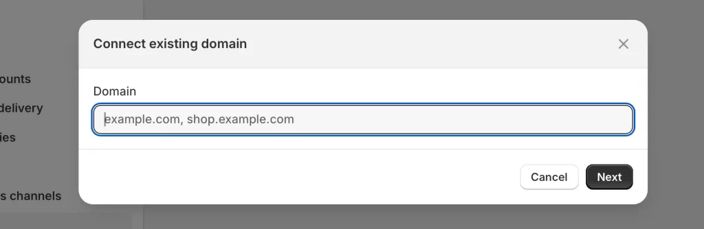 connect existing domain