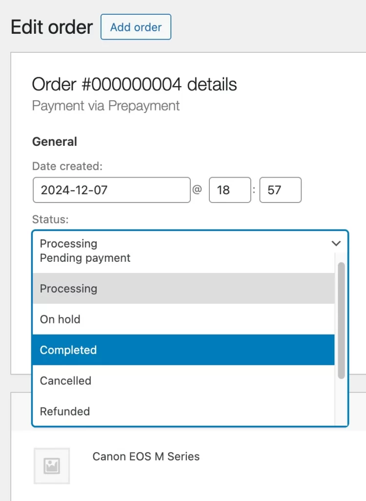 6 change order status