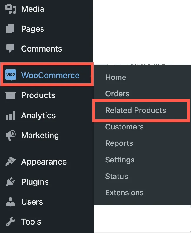 go to related product settings