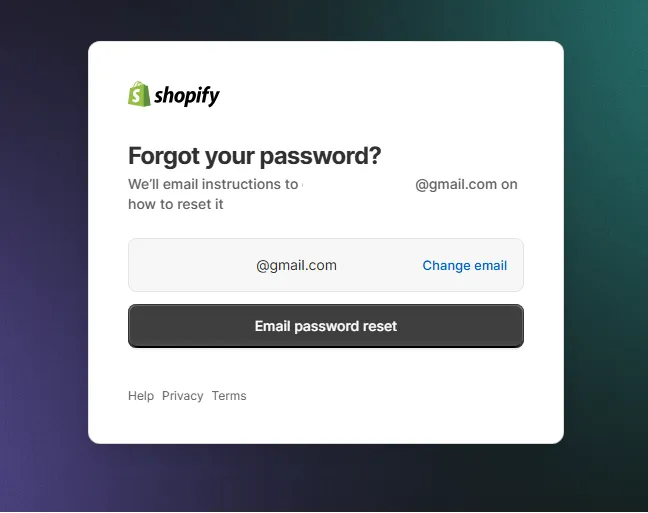 shopify email password reset